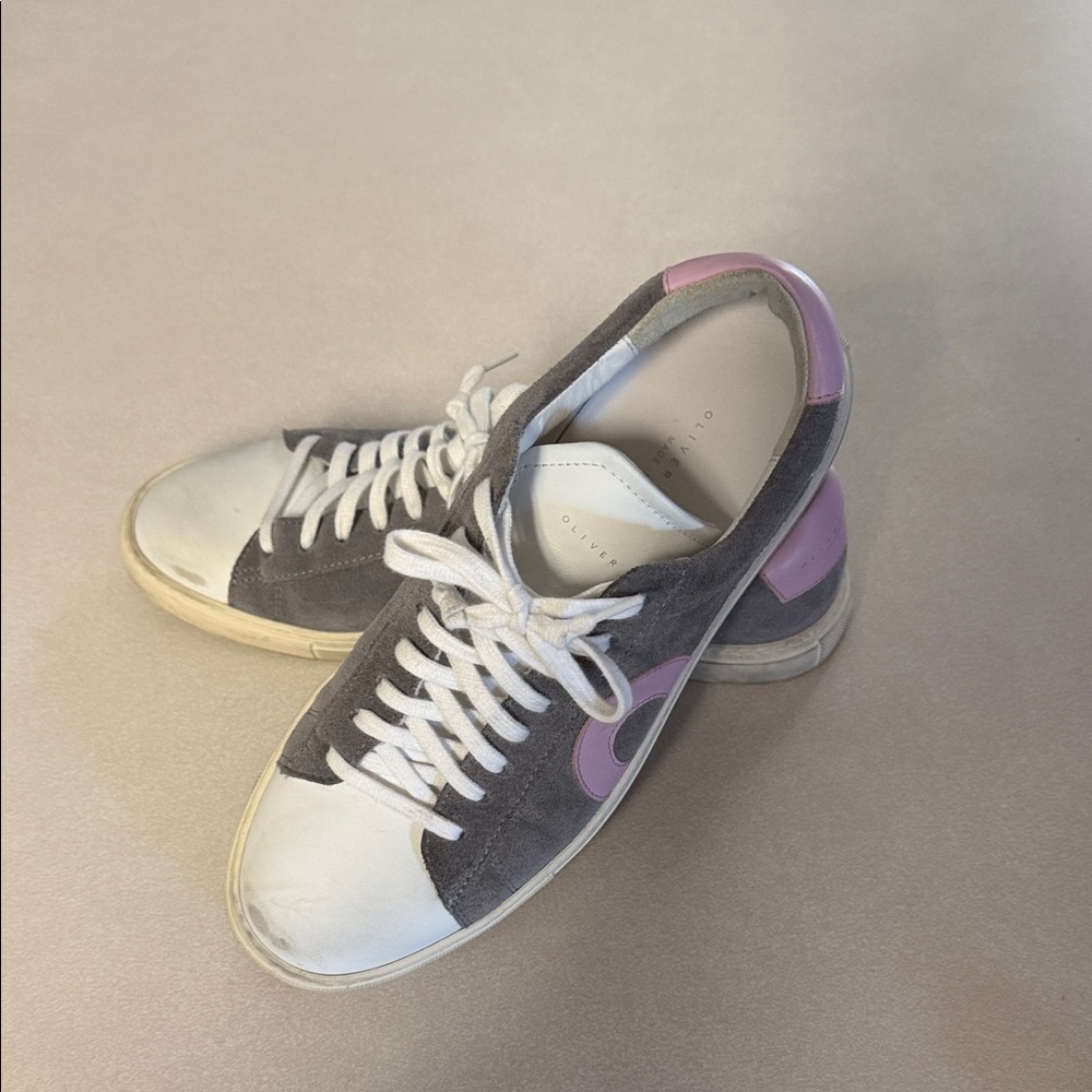 Women's Gray and Purple Sneakers